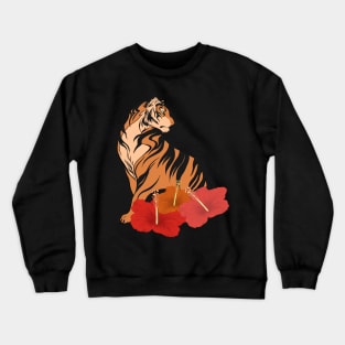 tiger hibiscus Crewneck Sweatshirt